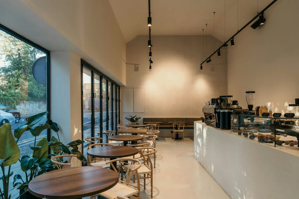 Rénovation local commercial concept coffee shop torréfaction Lyon studio anata